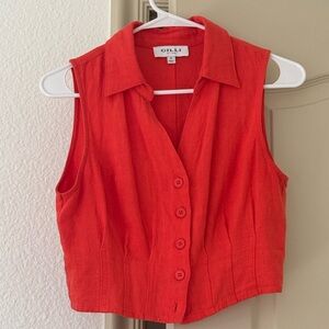 Vici Vibrant Red Sleeveless Blouse